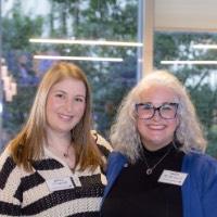 GVSU Alumni Director Susan Proctor posing with Lauren Reindel